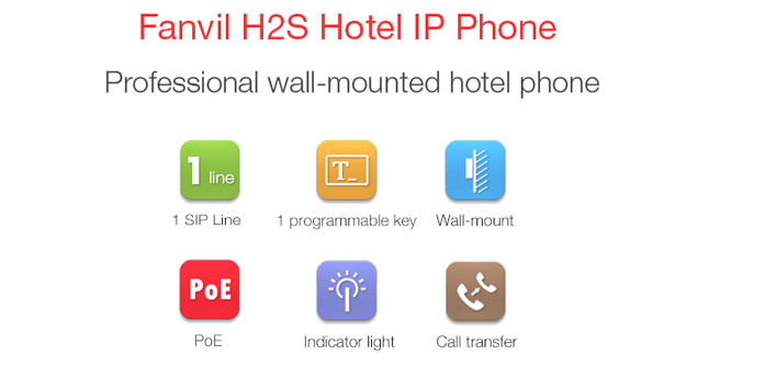 téléphone ip hotel, fanvil H2S